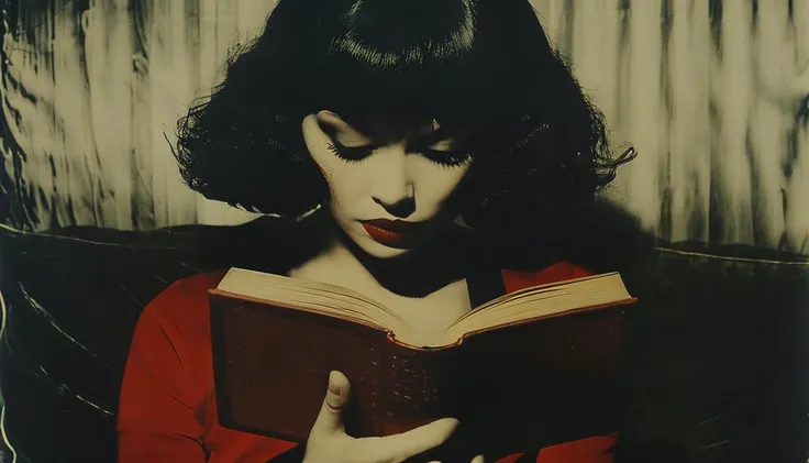 cinematic photo a woman reading a book <lora:Moody__Time:0.8>, 35mm photograph, film, bokeh, professional, 4k, highly detailed