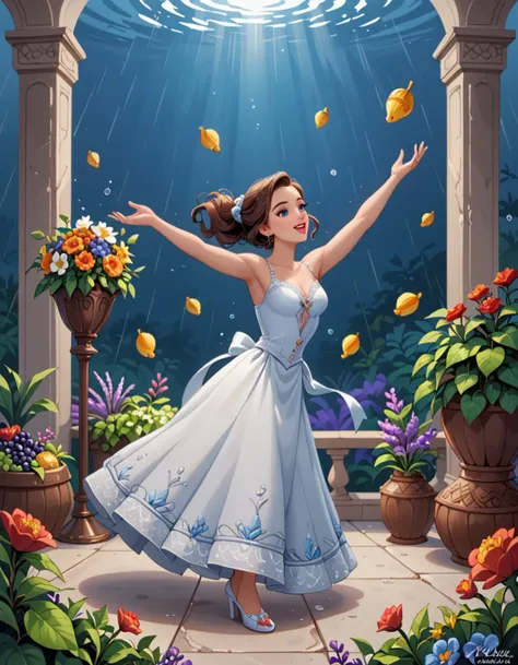 score_9, score_8_up, score_7_up, masterpiece, amazing_quality, HD, best_quality, amazing_quality, very_aesthetic, absurdres, <lora:extremely_detailed:2> extremely_detailed, 1girl, natalie portman, dancing under the rain, A picturesque vineyard during harvest season with workers gathering grapes, Focal Point, Underwater, Animal, spotlight, The explosion unleashes a powerful shockwave, causing the ground to tremble and structures to crumble,