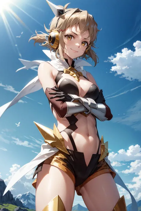 (masterpiece:1.2), (highest quality:1.2), perfect eyes, perfect face, perfect lighting, desert, (((white bikini armor))), nsfw, , 1girl, Black Hair, white eye, blunt bangs, short hair , Ahoge ,looking at the viewer, (fang), open mouth, ((((disdain)))), Large size, abs,((grin)), (((Small breasts))), (punching:1.5), spread legs