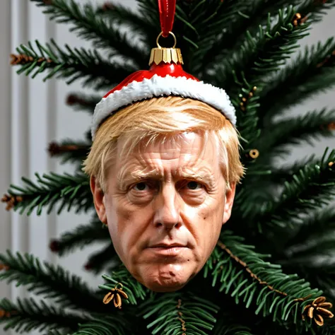 Boris Johnson, christmas_ornament,<lora:Christmas_Ornament_Face_Style_SDXL:1>, highly detailed, uhd, 8k, photo realistic,