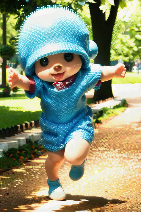 (8k, RAW photo, best quality, masterpiece:1.2), (realistic, photo-realistic:1.37), professional lighting, photon mapping, radiosity, physically-based rendering, solo, masterpiece, photography, photorealistic, simple background, camera flares,
full_body, look_at_viewer, solo, visible feet, visible legs, ((fullbody:1.3)), 1girl,  children, cute face, smiling, running , <lora:sylvanianfamilies-768x768-mix-ReVAnimated:0.7>