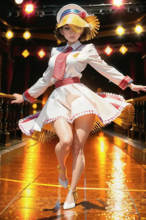 (8k, RAW photo, best quality, masterpiece:1.2), (realistic, photo-realistic:1.37), professional lighting, photon mapping, radiosity, physically-based rendering, solo, masterpiece, photography, photorealistic, simple background, camera flares,
full_body, look_at_viewer, solo, visible feet, visible legs, ((fullbody:1.3)), 1girl, wearing white suit, dancing on the dance floor, <lora:sylvanianfamilies-768x768-mix-ReVAnimated:0.7>