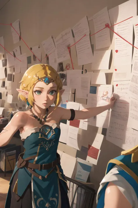 Highly detailed, High Quality, Masterpiece, beautiful, PepeSilviaMeme, <lora:PepeSilviaMeme:1>, 1girl, solo, ZeldaTOTK, princess zelda, jewelry, pointy ears, blonde hair, crown braid, short hair, triforce, earrings, <lora:Char_Zelda_PrincessZeldaTotK:0.8>