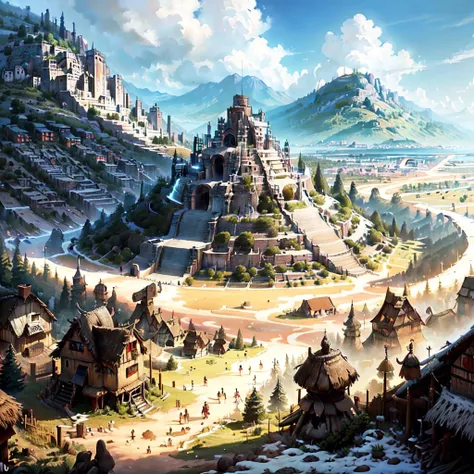 detailed masterpiece <lora:totempunkai_v20:.75> totempunkai landscape with cities
