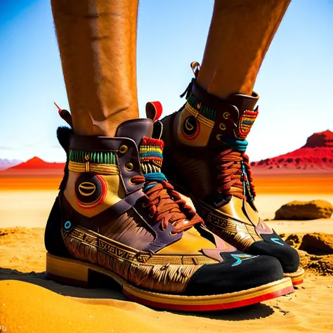 <lora:totempunkai_v20:.6> totempunkai tribal shoes