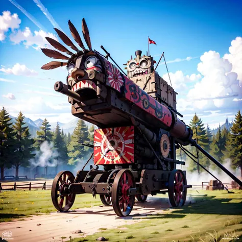 <lora:totempunkai_v10:.55>, totempunkai siege engine