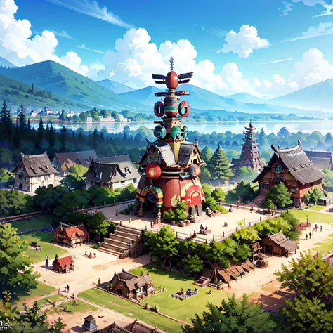concept art <lora:totempunkai_v10:.55>, totempunkai totem city