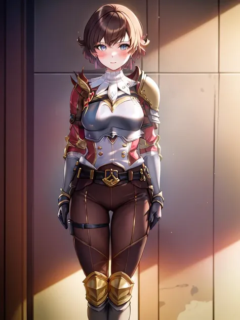 ((masterpiece)), best quality, solo,
1girl, short+hair, brown_hair, ear_ring, OfficialOutfit+armor,
<lora:MHRfiorayne0320-000018:0.9>
best_light_and_shadow, ray_tracing