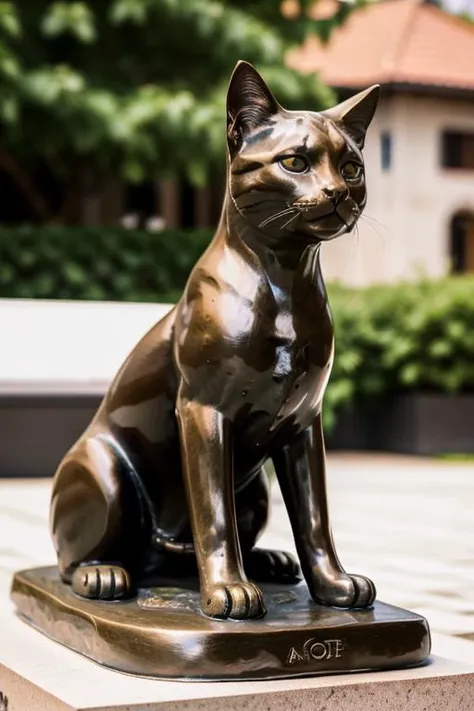 photo of <lora:betterCuteAsian03:0.3>, a cat as a (bronze_statue:1.3), modelshoot style, photo of the most beautiful artwork in the world, High Detail, Sharp focus,in the middle of a square, on a bench, full body,(looking at viewer), (closeup), <lora:bronze_statue:0.5>