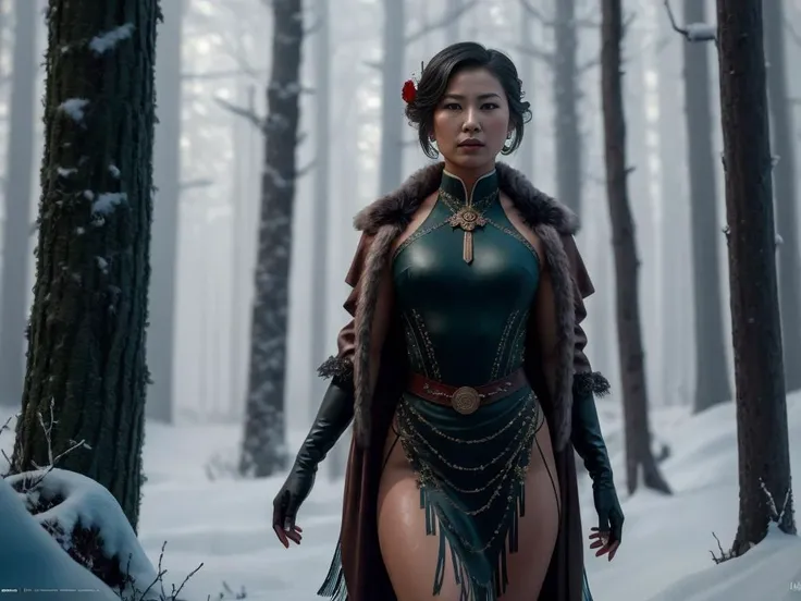 color photograph,((( a tanned Asian woman that resembles a sexy Ming Na Wen))), ((her expression is hopelessness)), extreme detail, she standing, (((she is dressed in a 1920s flapper dress))), she has the body of an elite athlete, she is muscular, ((her hair is messy)), spread legs, dramatic lighting, She is outside in a dead forest in winter, there is ice and snow, (Extremely Detailed Oil Painting:1.2), glow effects, godrays, Hand drawn, render, 8k, octane render, cinema 4d, blender, dark, atmospheric 4k ultra detailed, cinematic sensual, Sharp focus, humorous illustration, big depth of field, Masterpiece, colors, 3d octane render, 4k, concept art, trending on artstation, hyperrealistic, Vivid colors, extremely detailed CG unity 8k wallpaper, trending on ArtStation, trending on CGSociety, Intricate, High Detail, dramatic, absurdes, (((blood))), bleeding, vessel, <lora:bloodvessel:1>