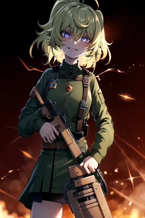 masterpiece, perfect hands, best quality, highly detailed, absurdres, torso, <lora:BattlefieldStyle-000016:0.4> (bfstyle, weapon, gun:1), <lora:tanya-10:1> (tanya, 1girl, looking at viewer, military:1), closeup, <lora:yameroyandere-v2:0.6> (yameroyandere, constricted pupils, yandere, empty eyes, shaded face, crazy eyes, glowing eyes, crazy smile, dark:1), <lora:BetterGuns-V1:1> (handgun:1)
