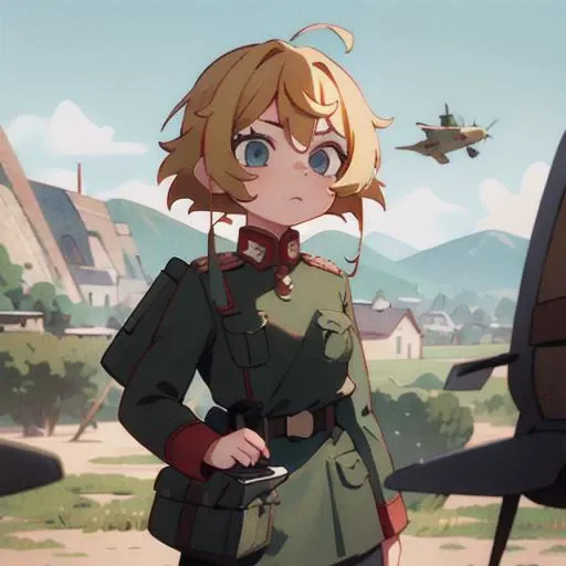 1girl,
masterpiece, detailed, high quality, absurdres, tanya, solo, small breasts, curvy, military, military uniform,
Girl flying, observing a military battle through binoculars
<lora:tanya2:1>