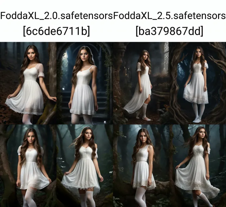 Beautiful girl with brown hair and long hair, wearing a white dress and tights, mystical, fantasy, realistic, detailed, dark theme
<lora:offset_0.2:0.4>