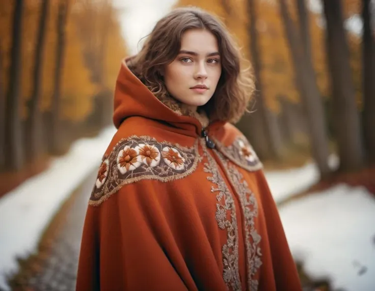 photograph, Fluffy burly (Girl:1.1) , wearing Rust Cape coat with Cobblestone embroidery, Detailed illustration, Romantic, Nihilcore, specular lighting, film grain, film camera, Selective focus, art by Alexander Archipenko, (cinematic still:1.2)
  <lora:offset_0.2:0.5> <lora:add-detail-xl:0.7>