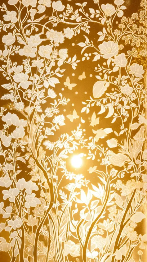 50s illustration style, etching technique, dark white and hue, Cloisonnism, Crowcore, High Contrast, Dusty ("Through the lens of gratitude, we find abundance in simplicity, and every moment becomes a cherished gift.":1.2) , Lens Flare, Elsie Driggs, beautiful, Film Washi, Gold Leafing, Neon Light