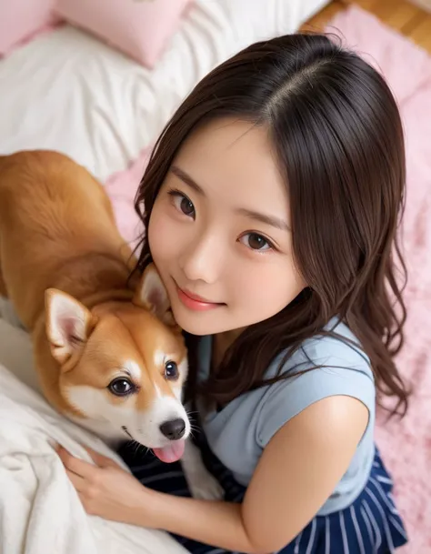 1girl, Japanese MILF hold a dog, happy, smile, girl's room, women's clothes, close up, view from above,
8k, RAW, best quality, natural skin, detailed skin, (skindentation:0.3), depth of field