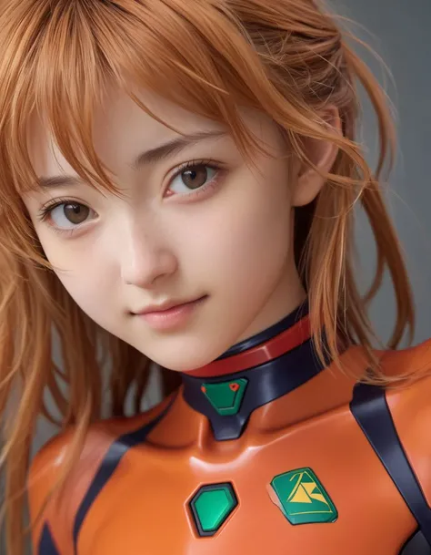 1girl, souryuu asuka langley, neon genesis evangelion, friendly, smile, Japanese, close up,
8k, RAW, best quality, ultrarealistic, photorealistic, natural skin, detailed skin, (skindentation:0.3)