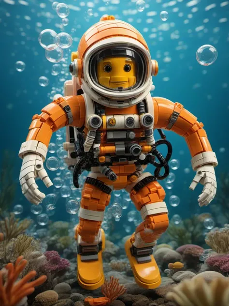 BJ_Lego_bricks, diver, solo, no_humans, robot, mecha, science_fiction, bubble, underwater, air_bubble, open_hands,
3D Model,8k,highly detailed,hdr,realistic,high definition,<lora:Lego_World_SDXL_v2:0.7>,