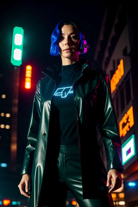 1 female , agent suit, detective coat, raining, cyberpunk, dark alley, midnight, neon light, blade runner,
(35mmstyle:1.1), front, masterpiece, (photorealistic:1.3), high frequency details, 35mm film, (film grain), film noise, cinematic lighting
<lora:epiNoiseoffset_v2:1>