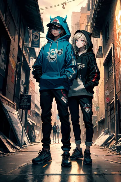 {{masterpiece}},{{high quality}},{{{Extreme details}}},{{Clear facial features}},Backlight,1 girl,{Dim scene},{{Complex and messy street fluorescent graffiti on the wall}},Face the viewer,full body,Hip-Hop Style,Splashed paint_dynamic angle,Demonic smile,Cool and fashionable hoodies,Hands in pockets,Visual impact,{Spotlight},{{American caricature painting style}},contour deepening,comic,, masterpiece,best quality,highly detailed,Amazing,finely detail,extremely detailed CG unity 8k wallpaper,score:>=60,, beautiful detailed eyes,Fine hair texture,