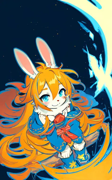 <lora:PStyleNoLine:0.6> style parody (thick outline:1.5) 1girl, on back, arm support, wide shot from above sitting , +++ 
aqua eyes, 
deep yellow hair, 
very long hair , 
retriever hair, 
streaked hair , 
bangs, 
sideburns , 
evil smile, 
nose blush , 
head_tilt standing  
+++, rabbit ears, rabbit tail, rabbit legs fluffy:2 furry beastman, Tower of Babel wind outdoors, starry print kids kindergarten uniform  thighhighs trainers