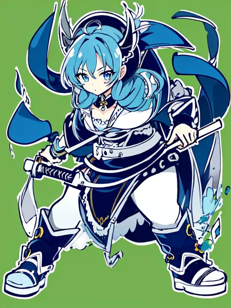 <lora:pstyle5A:1> style parody (thick outline:1.5), full body, dynamic pose 1girl