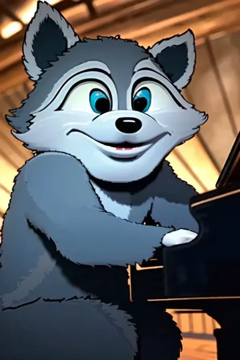 bestquality, ultra detailed, solo,8k, realistic, extremely detailed, <lyco:loha_wabuu_dingo:1:lbw=FACE14>, wabuu, dingo, 1boy,  in the street, prison, portrait, , muscle, human, A mouse playing a grand piano in a concert hall., fuzzy dice hanging from a rear view mirror