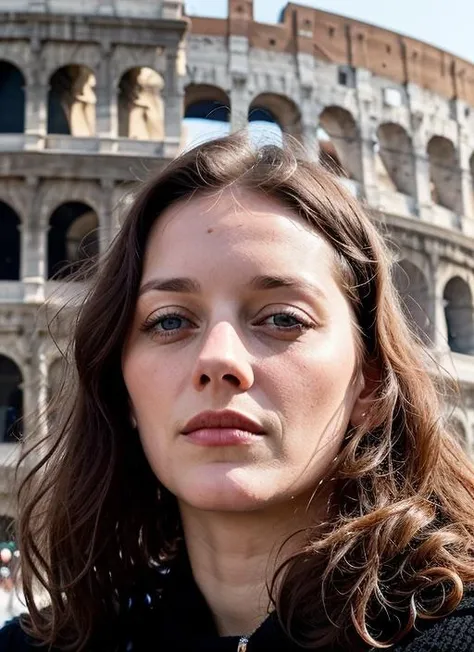 portrait of sks woman in Rome, at the Vatican City, by Flora Borsi, style by Flora Borsi, bold, bright colours, ((Flora Borsi)), by Gerda Taro, <lora:locon_leeleesobieski_v1_from_v1_64_32:1>