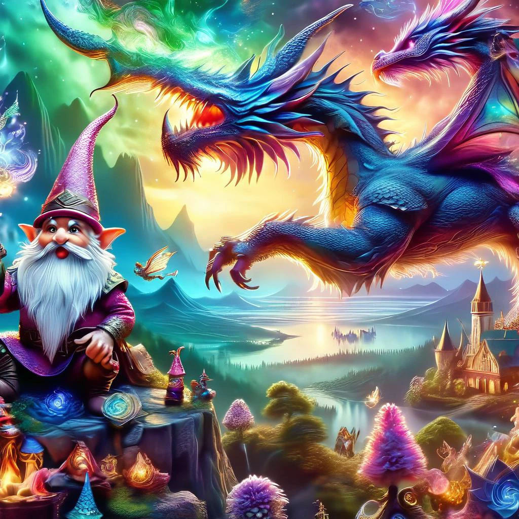 Fujifilm quality photograph (best quality)++, (masterpiece)++, (detailed)+, elf on the shelf fighting a Dragon, (fantasy illustration)1.3, enchanting Dragon battle elf on the shelf, mystical battle, (many gnomes battling)1.4 (whimsical charm).4 Otherworldly charm, mystical sky, (Luis Royo)1.2, (Yoshitaka Amano)1.1, moonlit night, soft colors, (detailed cloudscape)1.3, (high-resolution)1.2 (gnomes battling everywhere)1.2 , <lora:DonM3t3rn1tyXL-v1.1:0.8> DonM3t3rn1tyXL <lora:DonMD1g174l4sc3nc10nXL:0.8> DonMD1g174l4sc3nc10nXL <lora:Dragons:0.8> dragon <lora:EnvyMagicalXL01:0.8> magical <lora:FantasyLandscape:0.8> FanLan