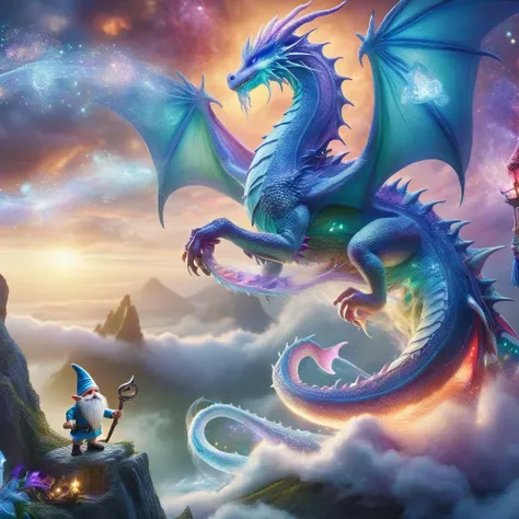 Fujifilm quality photograph (best quality)++, (masterpiece)++, (detailed)+, elf on the shelf fighting a Dragon, (fantasy illustration)1.3, enchanting Dragon battle elf on the shelf, mystical battle, (many gnomes battling)1.4 (whimsical charm).4 Otherworldly charm, mystical sky, (Luis Royo)1.2, (Yoshitaka Amano)1.1, moonlit night, soft colors, (detailed cloudscape)1.3, (high-resolution)1.2 (gnomes battling everywhere)1.2 , <lora:DonM3t3rn1tyXL-v1.1:0.8> DonM3t3rn1tyXL <lora:DonMD1g174l4sc3nc10nXL:0.8> DonMD1g174l4sc3nc10nXL <lora:Dragons:0.8> dragon <lora:EnvyMagicalXL01:0.8> magical <lora:FantasyLandscape:0.8> FanLan