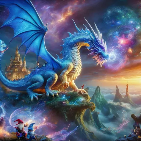 Fujifilm quality photograph (best quality)++, (masterpiece)++, (detailed)+, elf on the shelf fighting a Dragon, (fantasy illustration)1.3, enchanting Dragon battle elf on the shelf, mystical battle, (many gnomes battling)1.4 (whimsical charm).4 Otherworldly charm, mystical sky, (Luis Royo)1.2, (Yoshitaka Amano)1.1, moonlit night, soft colors, (detailed cloudscape)1.3, (high-resolution)1.2 (gnomes battling everywhere)1.2 , <lora:DonM3t3rn1tyXL-v1.1:0.8> DonM3t3rn1tyXL <lora:DonMD1g174l4sc3nc10nXL:0.8> DonMD1g174l4sc3nc10nXL <lora:Dragons:0.8> dragon <lora:EnvyMagicalXL01:0.8> magical <lora:FantasyLandscape:0.8> FanLan