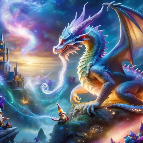Fujifilm quality photograph (best quality)++, (masterpiece)++, (detailed)+, elf on the shelf fighting a Dragon, (fantasy illustration)1.3, enchanting Dragon battle elf on the shelf, mystical battle, (many gnomes battling)1.4 (whimsical charm).4 Otherworldly charm, mystical sky, (Luis Royo)1.2, (Yoshitaka Amano)1.1, moonlit night, soft colors, (detailed cloudscape)1.3, (high-resolution)1.2 (gnomes battling everywhere)1.2 , <lora:DonM3t3rn1tyXL-v1.1:0.8> DonM3t3rn1tyXL <lora:DonMD1g174l4sc3nc10nXL:0.8> DonMD1g174l4sc3nc10nXL <lora:Dragons:0.8> dragon <lora:EnvyMagicalXL01:0.8> magical <lora:FantasyLandscape:0.8> FanLan