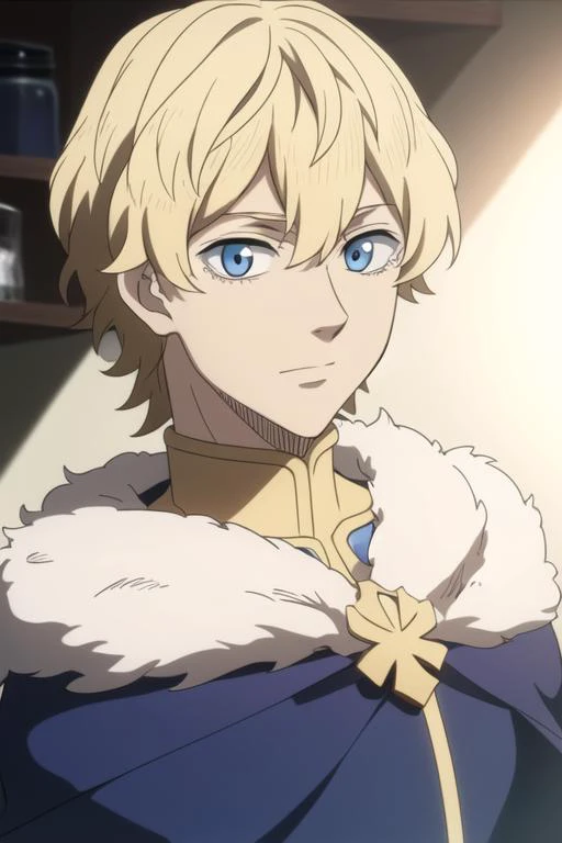 masterpiece, best quality, high quality, 1boy, solo, male focus, looking at viewer, upper body, <lora:lemiel_silvamillion_clover:0.72>, lemiel_silvamillion_clover, blue eyes, blonde hair,