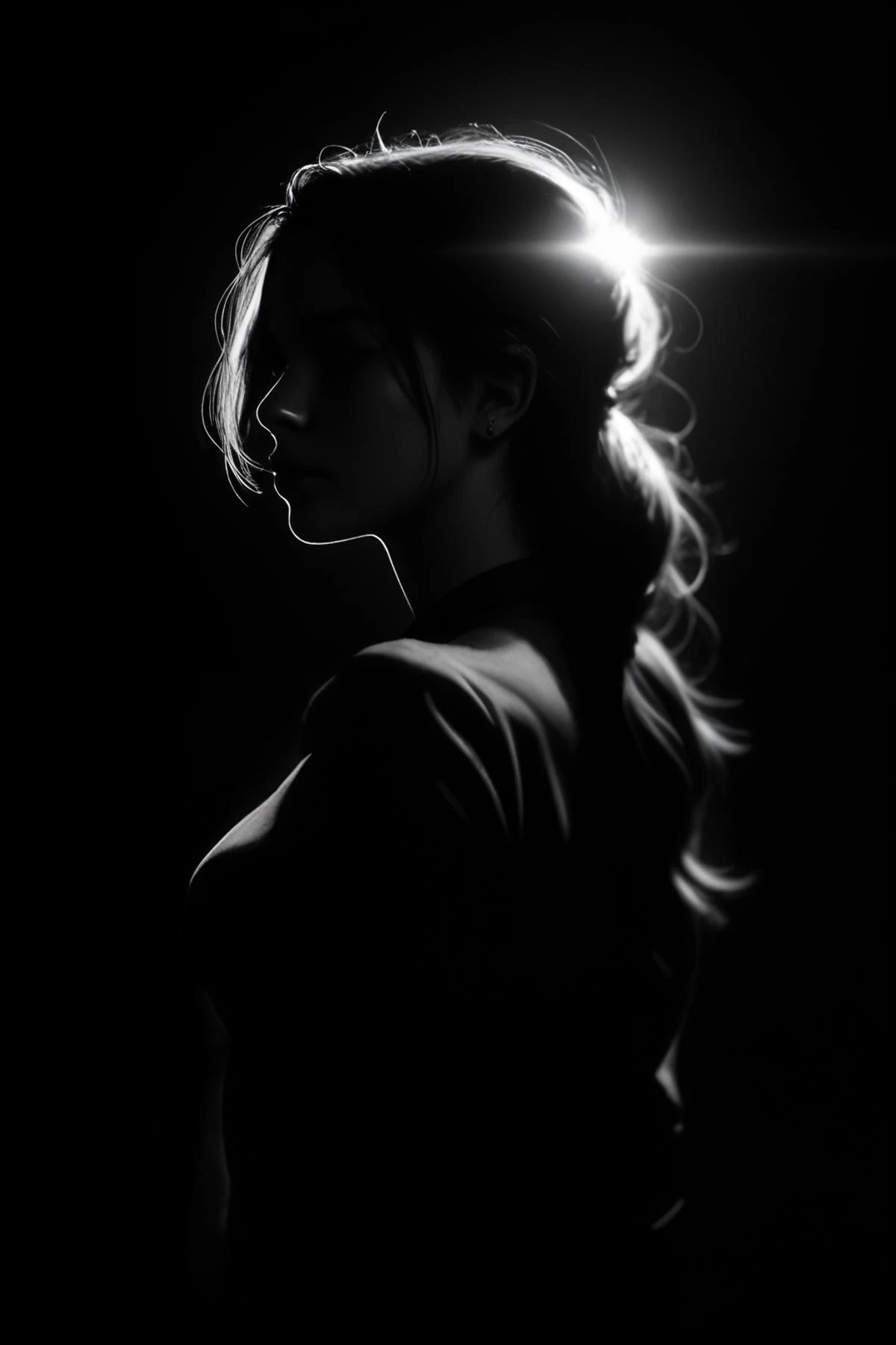 [[2 checkpoints listed for Merge. also used IP-Adapter & digital painting]]

score_9, score_8_up, score_7_up, source_photo.

highly professional, dark photo, (monochrome), Black background, portrait, silhouette.  beautiful woman