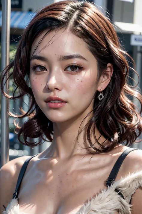 (realistic:1.3), finely detailed, quality, rembrandt lighting, (masterpiece:1.2), (photorealistic:1.2), (best quality), (detailed skin:1.3), (intricate details), dramatic, ray tracing, 1girl, japanese girl, 21 years old, detailed skin texture, (blush:0.5), (goosebumps:0.5), subsurface scattering, smiling, medium breasts, floofy bob, hair between eyes, portrait shot, (bright sunny day), <lora:floofy-bob-1.0:0.8>