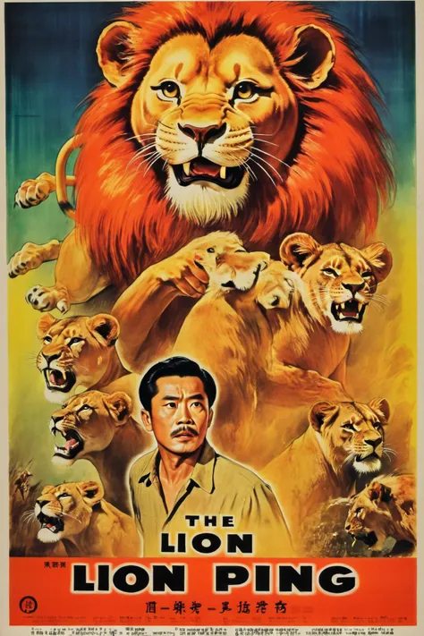 Movie poster page "The Lion Ping"<lora:EMS-251729-EMS:0.700000>