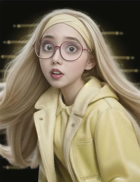 disney style, extremely detailed, hyper detailed, (masterpiece),<lora:VRAMsHoneyLemon640:0.5>, 1girl, xyzhoneylemon,,long hair, glasses, hairband, high heels, blonde hair,, yellow dress, yellow lab coat, white leggings,