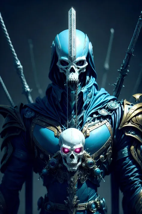 <(masterpiece, realistic:1.3), (extremely intricate:1.2, (better quality:1:1)>   <lora:NecromancyAI:1> NecromancyAI android, cyborg, stronger body, Skull android, upper body:1.4 <lora:AndroiDD-02:1> NecromancyAI