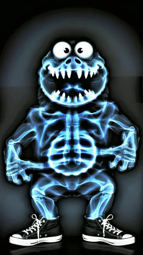 COOKIE MONSTER <lora:xrayeffect:0.8> xraye1, xrayeffect,