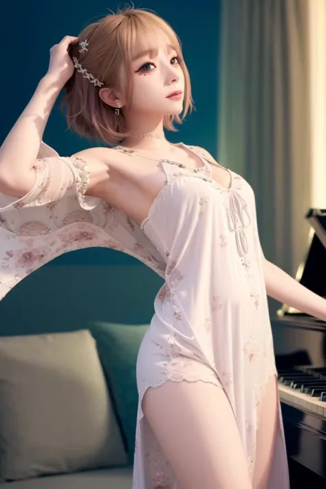 (Best quality,4K,8K,A high resolution,Masterpiece:1.2),Ultra-detailed,(Realistic,Photorealistic,photo-realistic:1.37),Delicate depiction of floral motifs on traditional Chinese gauze dresses, Dynamically capture Tai Chi elements, Flowing fabric, vivid vivid colors, Pastel tones, Soft and dreamy lighting, Focus on exquisite craftsmanship, Dynamic movements, Detailed rendering of intricate floral embroidery, Elegant and elegant gesture, Porcelain-like skin, small breasts, long pink twintails, soft blue eyes, Subtle and flawless makeup, Surreal wallpapers