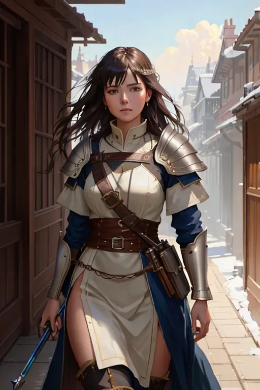 modelshoot style, (extremely detailed CG unity 8k wallpaper), full shot body photo of the most beautiful artwork in the world, medieval armor, professional majestic oil painting by Ed Blinkey, Atey Ghailan, Studio Ghibli, by Jeremy Mann, Greg Manchess, Antonio Moro, trending on ArtStation, trending on CGSociety, Intricate, High Detail, Sharp focus, dramatic, photorealistic painting art by midjourney and greg rutkowski