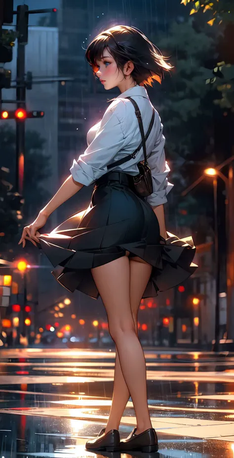 official art, unity 8k wallpaper, ultra detailed, beautiful and aesthetic, masterpiece,best quality, magnetic allure,
a schoolgirl on a bicycle, just after school, about to meet her childhood friend, lush city park with full of trees, water puddles after the rain
matte painting, cinematic, cgsociety, colossal, by Hayao Miyazaki, Studio Ghibli, Makoto Shinkai