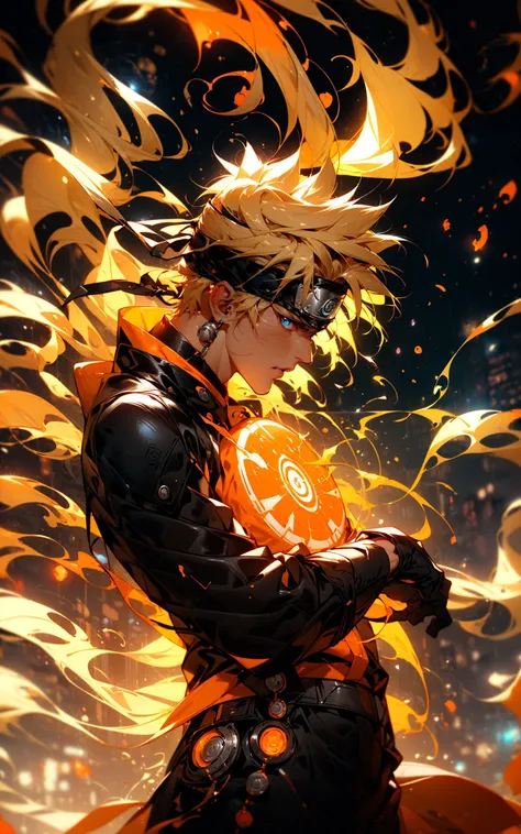 neon street lights, bright neon lights,Uzumaki Naruto from naruto manga wearing tangerine hanbok,intervene, Mechanical armor, mechanical arms,blue eyes, yellow hair
<lora:Naruto_20230804071043-000014:0.6>