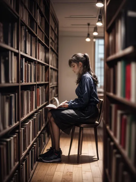 Masterpiece,best quality,ultra-detailed illustration,
1girl,sneakers,fashion style,long legs,holding a book,depth of field,sit down,skirt,
<lora:lit:0.2>,full body,
lib_bg,big,depth of field, <lora:libbg_v16:1>
