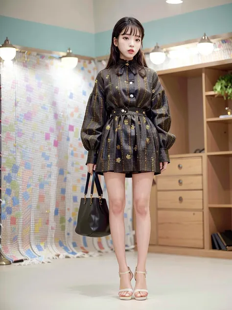 photorealistic,realistic, solo, photorealistic, best quality, ultra high res,
standing, fashionable and trendy atmosphere, walk-in closet, designer clothing and accessories, fashion shirt,serious expression,
beautiful, masterpiece, best quality, extremely detailed face, perfect lighting, fullbody,depth of view,1girl,solo,
best quality, ultra high res, photorealistic,
ultra detailed,
masterpiece, best quality,
<lora:iu__v2:0.8>,iu1,