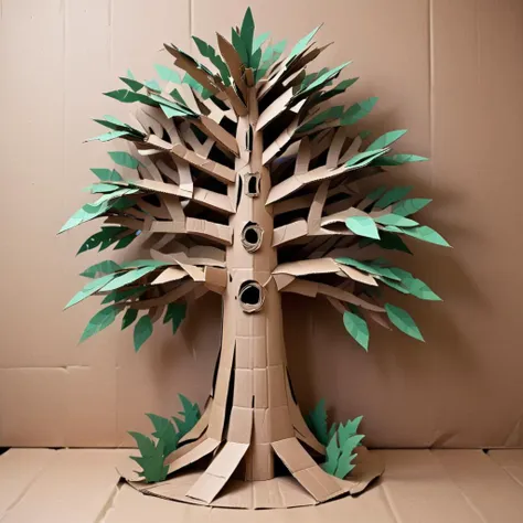 <lora:Cardboard:0.7>  tree made of cardboard,