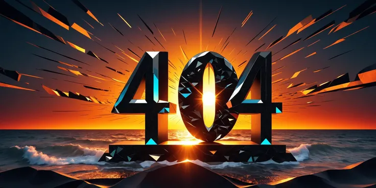 Collage style ( <lora:Harrlogos_v2.0:1> ' 404 ' TXT 3D Ultra HD Digital art Stunning sunset black topaz, , , details, masterpiece. . Mixed media, layered, textural, detailed, artistic