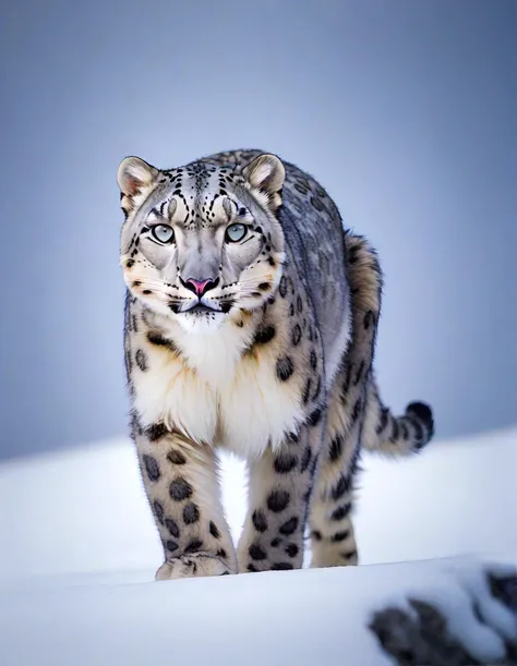 An elusive snow leopard