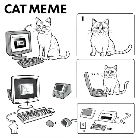 cat meme <lora:ikea_instructions_xl_v1_5:1> computer funny