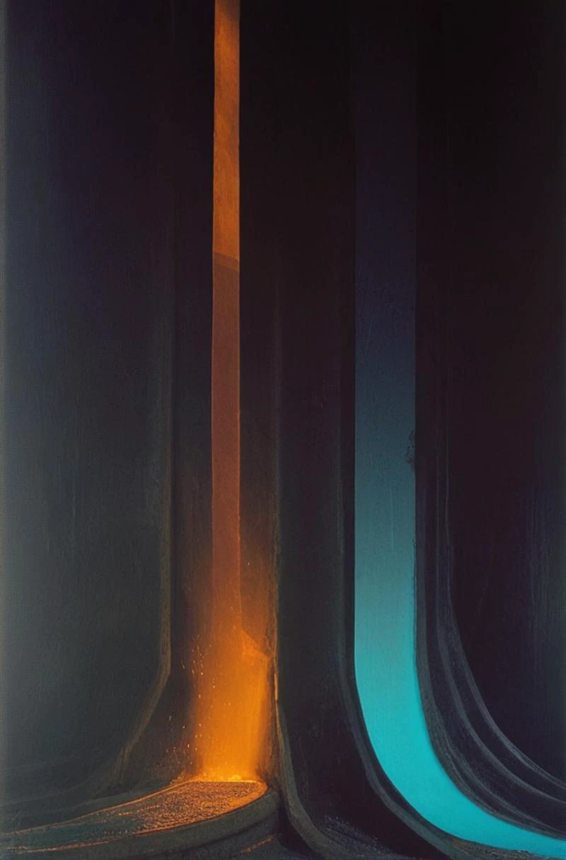 ((Introduce quality iteratively))((uniform unambiguous unequivocal sampling))((grainy photograph qlipothic haute couture show at electric blast furnace while pouring molten steel))(algorithmic sharpness)(k black point)(art of genius)(dreamy gradients)(1970's colors)(complementary saturated hues))((dark corners vignette))f(x)
<lora:LCM-LoRA-XL_V1:0.21>
<lora:SDXLHighDetail_v5:0.3>